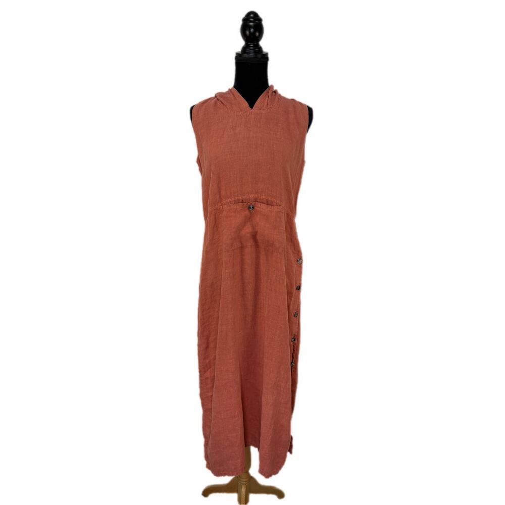 TomTom Linen Hooded Sleeveless Dress - Women's Size M
